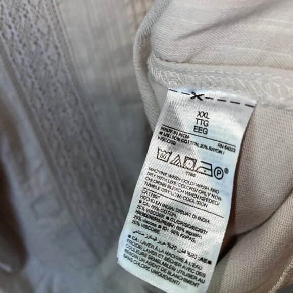 Old Navy Womens Beige Lace Shoulder Top XXL Cotton Rayon Blend - Picture 6 of 6